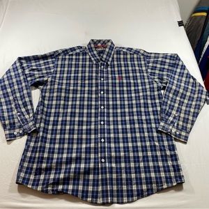 Cinch Mens Shirt Large Button Down Plaid long sleeve Shirt Western Cotton Rodeo